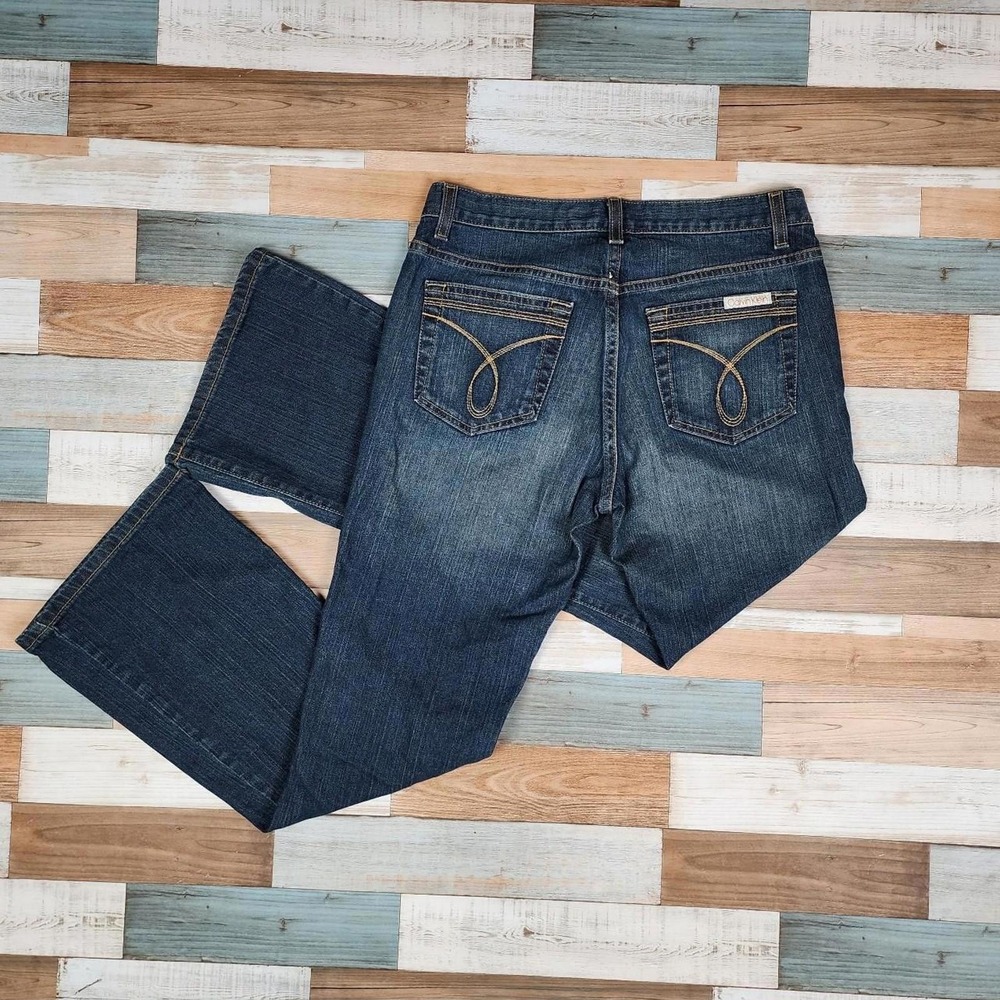 Calvin Klein Jeans Womens Size 6 Dark Wash Flare Leg Denim Blue Jeans